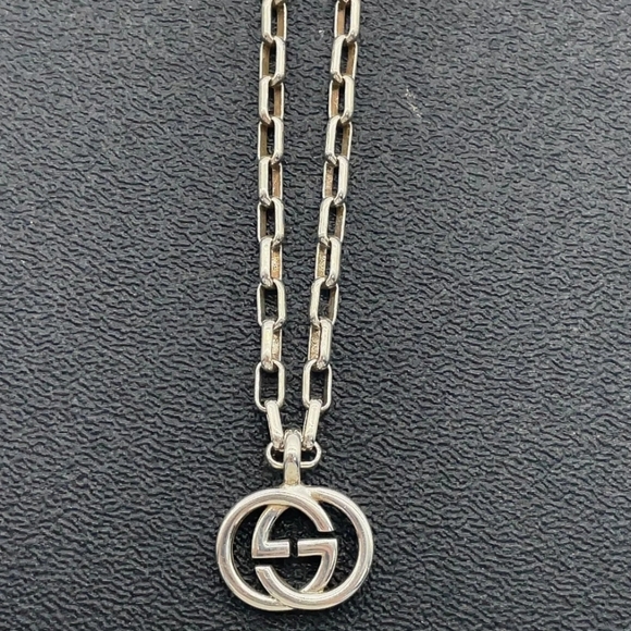 ** SOLD ** SOLD**🌹GUCCI Interlocking Double G 925 Unisex Necklace -EUC - Picture 6 of 12